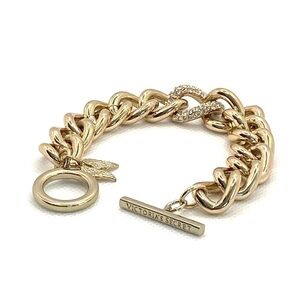 Victoria’s Secret Signed Gold Tone Charm Bracelet 7.5”